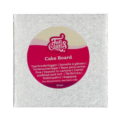 Base pasteles cuadrada plata