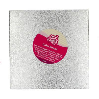 Base pasteles cuadrada plata