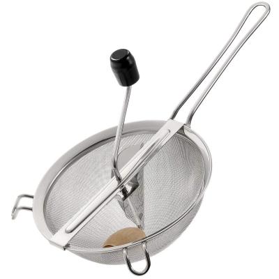 Colador tamiz con prensador madera robusto 20 cm