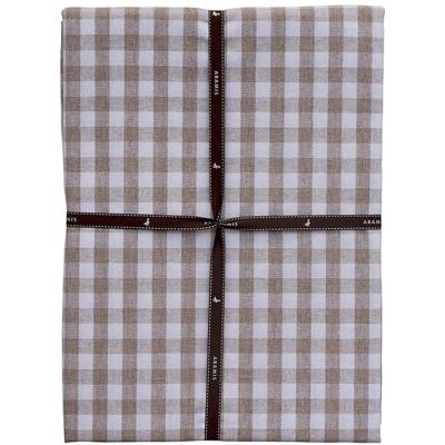 Mantel resinado redondo 140 cm Vichy blanco