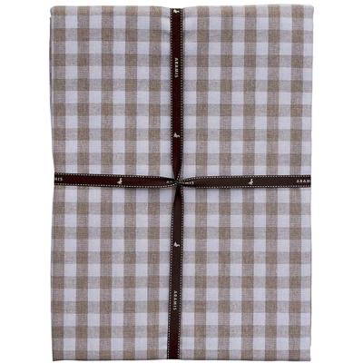 Mantel resinado redondo 140 cm Vichy blanco