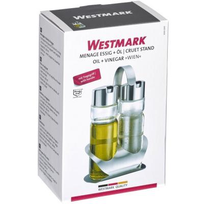 Set 2 aceitera y vinagrera con soporte acero