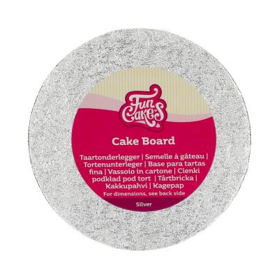 Base para pasteles redonda plata