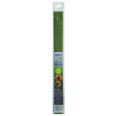 Set 50 alambres para flores calibre 22 verde oliva
