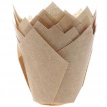 Papel cupcakes x36 Tulipa kraft