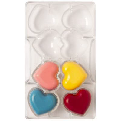Molde policarbonato para bombones Coraz�n base x8
