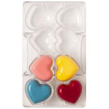 Molde policarbonato para bombones Coraz�n base x8