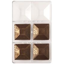 Motllo policarbonat per bombons Plat quadrat x6