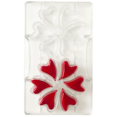Molde policarbonato para bombones Coraz�n loco x12