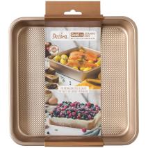 Molde cuadrado antiadherente Oro 24,5x24,5x5,5 cm