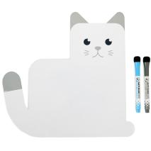 Pizarra nevera iman gato Meow con 2 rotulador
