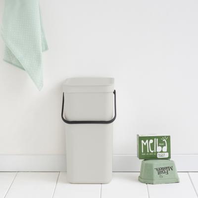 Cubo reciclaje Sort&Go gris claro