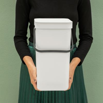 Cubo reciclaje Sort&Go gris claro