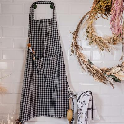 Delantal algod�n reciclado Billie negro y gris