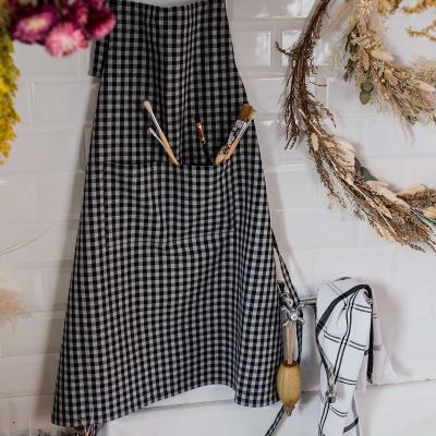 Delantal algod�n reciclado Billie negro y gris