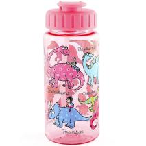 Ampolla aigua amb canyeta Dinosaures roses