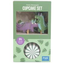 Paper cupcakes i toppers x24 Dinosaure