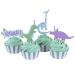Papel cupcakes y toppers x24 Dinosaurios