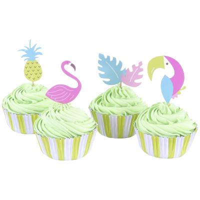 Papel cupcakes y toppers x24 Tropical