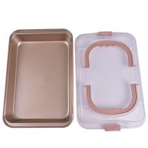 Molde rectangular antiadherente Oro y transporte