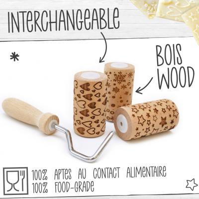 Mango para rodillo intercambiable madera grabado