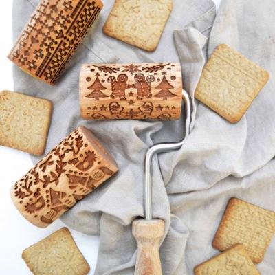 Rodillo intercambiable de madera grabado Gingerman