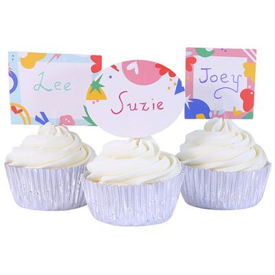 Papel cupcakes y toppers x24 Message