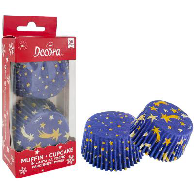 Papel cupcakes x36 Estrellas