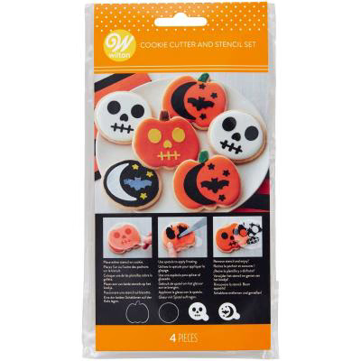 Set 2 cortadores galletas y plantillas Halloween