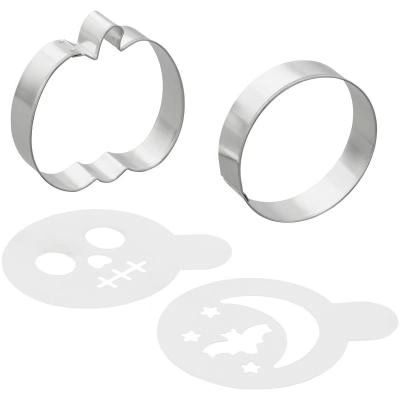 Set 2 cortadores galletas y plantillas Halloween