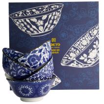 Set regal 4 bols japonesos Blue designs 550 ml