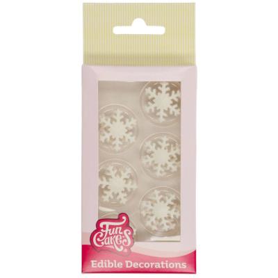 Set 12 decoraciones de azcar Copos de nieve
