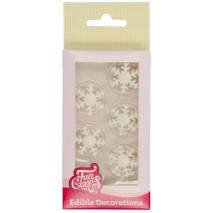 Set 12 decoraciones de azcar Copos de nieve