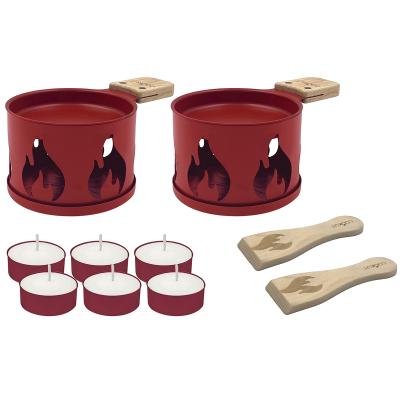 Set regalo 2x Raclette Cheminee rojo
