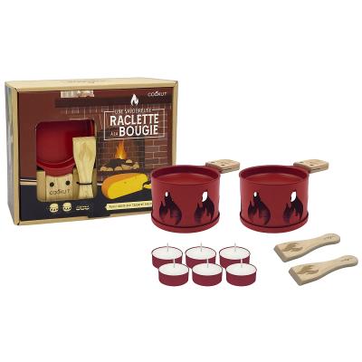 Set regalo 2x Raclette Cheminee rojo