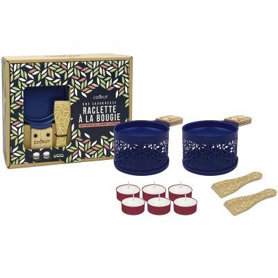 Set regalo 2x Raclette Feuilles azul
