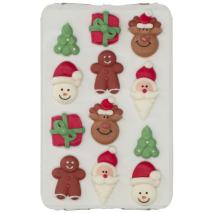 Set 12 decoraciones de azcar Christmas