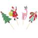 Papel cupcakes y toppers x24 Santa