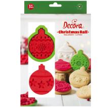 Set 2 cortadores galletas plástico Bolas Navidad