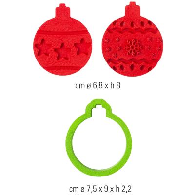 Set 2 cortadores galletas plstico Bolas Navidad
