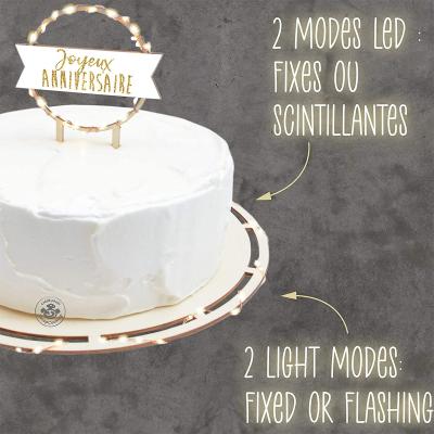 Plato presentaci�n redondo madera con Led