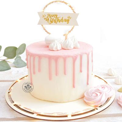 Plato presentaci�n redondo madera con Led