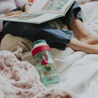 Botella de agua con pajita Lagoon 400 ml Flamenco