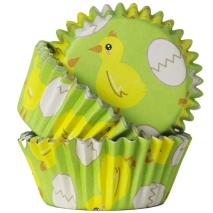 Papel cupcakes metalizados x30 Pollitos