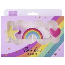 Set de 5 velas cumplea�os 3D Rainbow