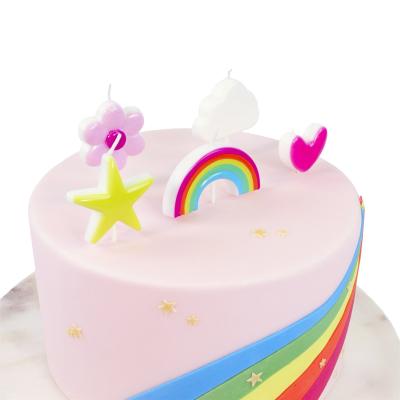 Set de 5 velas cumpleaos 3D Rainbow