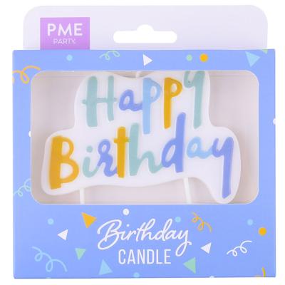 Vela topper Happy Birthday pastel blue