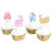 Papel cupcakes y toppers x24 Pascua