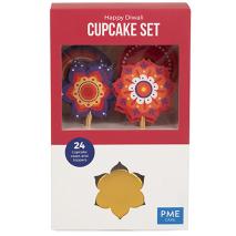 Papel cupcakes y toppers x24 Diwali
