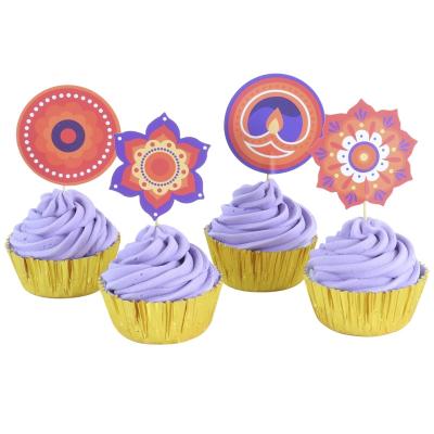 Papel cupcakes y toppers x24 Diwali